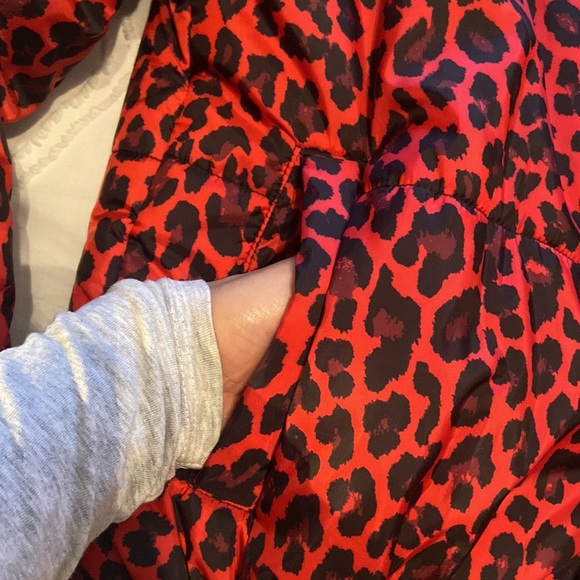 Design Lab cropped red leopard print coat - size XS - Picture 5 of 7